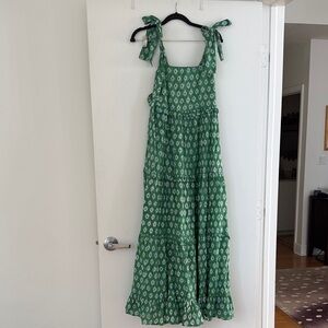 Green Patterned Maxi Dress oliphant style